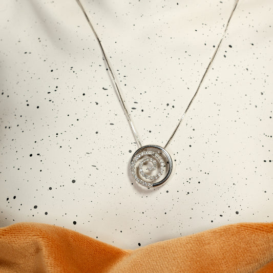 Diamond Spiral Pendant Necklace