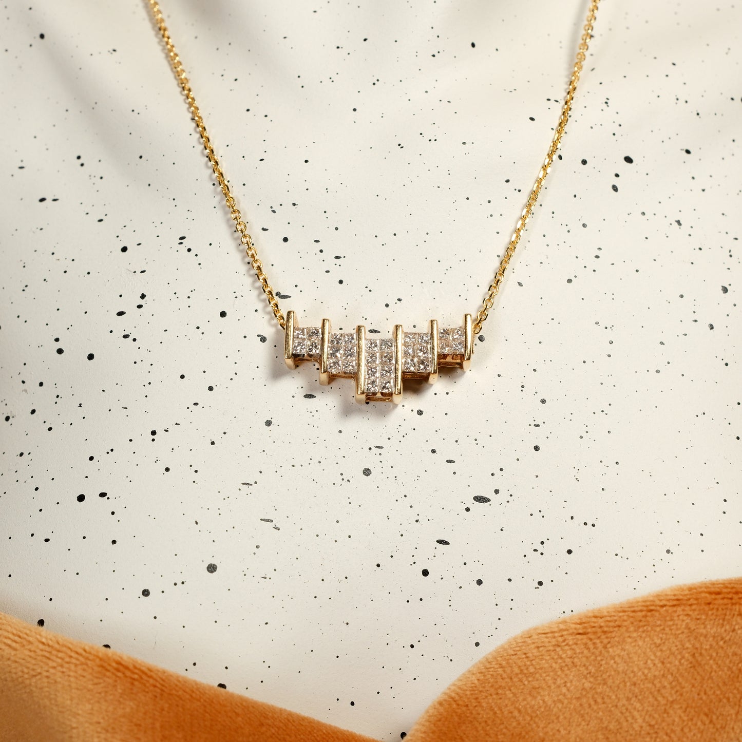 Vintage Modernist Diamond Pendant