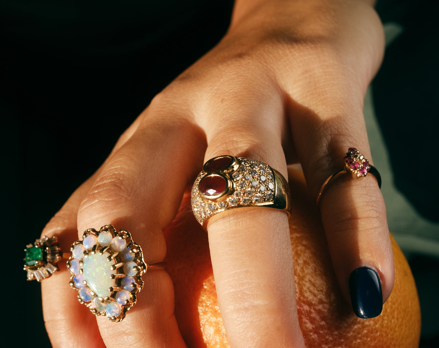 Ruby and Diamond Cocktail Ring