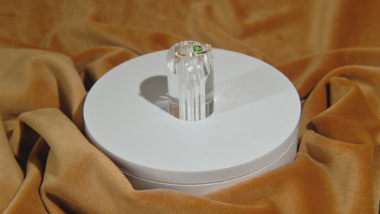 Tsavorite and Diamond Pave Ring