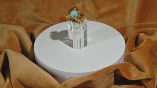 Larimar Gold Plated Ring